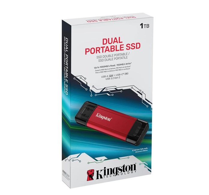 Kingston 1TB USB-A &amp; USB-C Taşınabilir SSD [SPSD/1TB görsel 3