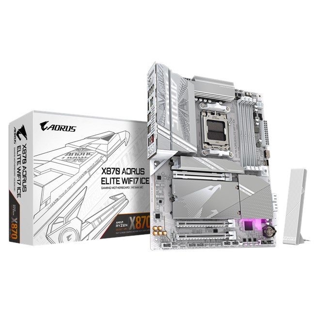 Gigabyte X870 Aorus Elite Wifi 7 Ice D5 AM5 Type-C [X870-AORUS-ELITE-WIFI7-IC]