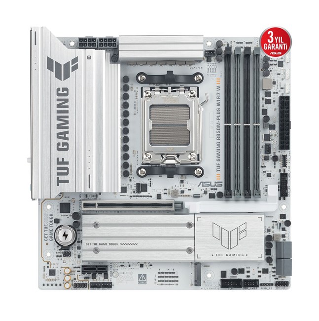Asus Tuf Gaming B850M-Plus Wifi7 W AM5 D5 Type-C [90MB1MD0-M görsel 2