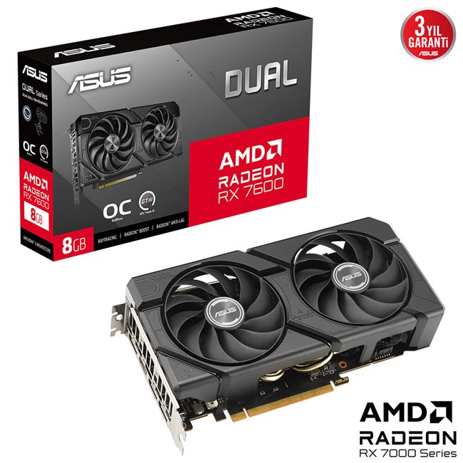 Asus Radeon RX 7600 8GB Dual OC EVO GD6 128Bit [90YV0LD0-M0NA00]