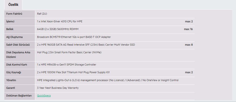 HPE DL380 Gen11 Silver 4510-64G-2x960G-2U (P71674) [P71674-4 görsel 3