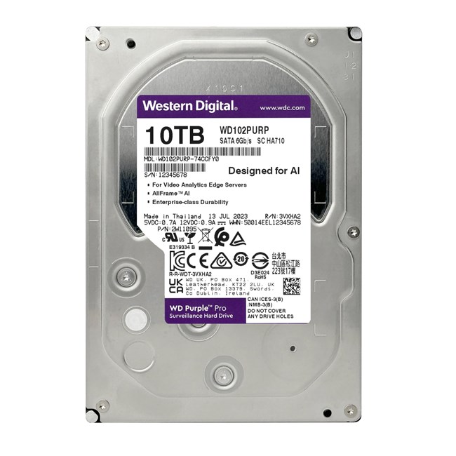 WD Purple Pro 10TB 7200Rpm 512MB -WD102PURP