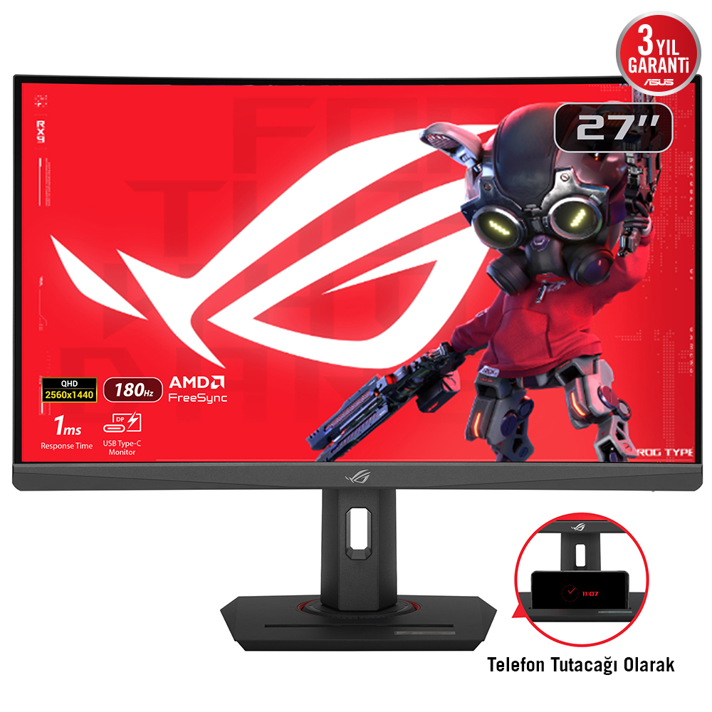 Asus 27" XG27WCS Curved Gaming Monitör Siyah 1ms görsel 2