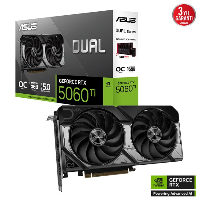 Asus GeForce RTX 5060 TI 16G Dual OC GD7 128Bit [90YV0MH0-M0NA00]