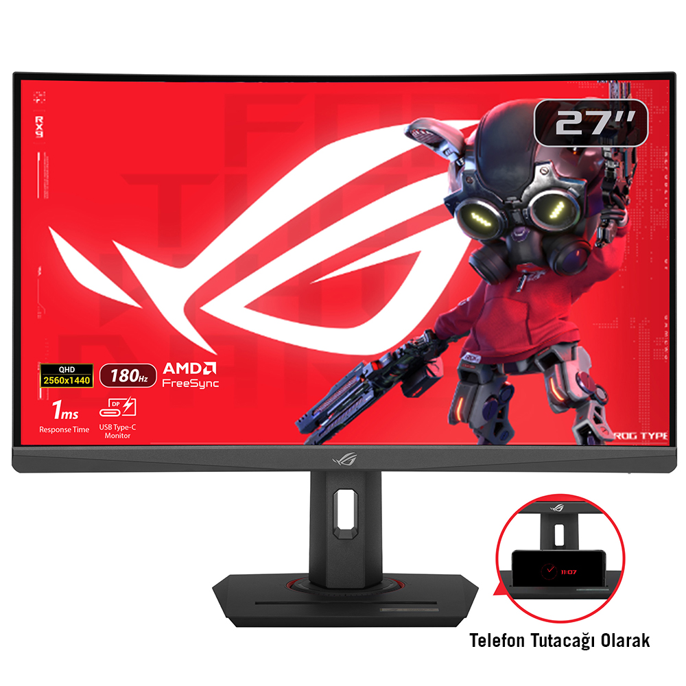 Asus 27" XG27WCS Curved Gaming Monitör Siyah 1ms