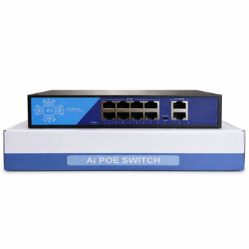 EZCOOL EZ-08PSF 8 PORT 8xFE+2xGE 120W GİGABİT POE SWİTCH görsel 2
