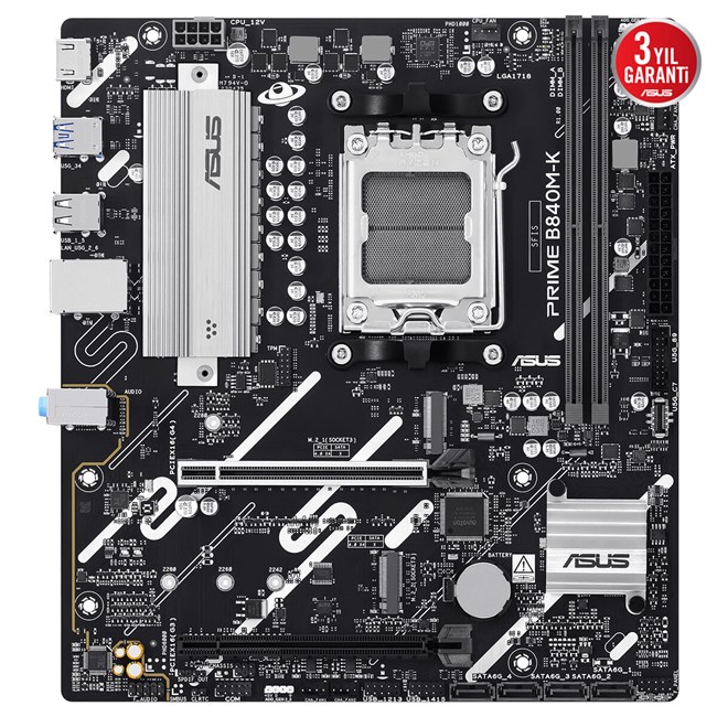 Asus Prime B840M-K AM5 Ryzen D5 Type-C [90MB1PK0-M0EAY0] görsel 2