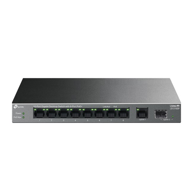 TP-Link LS1210GP 8 Port PoE+ + 10 Port Gigabit Switch
