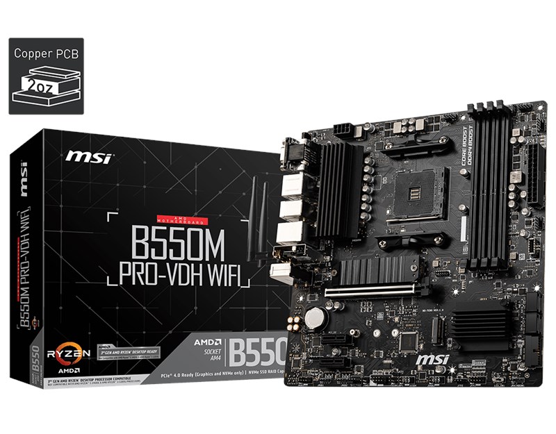 MSI B550M Pro Vdh AM4 Ryzen DDR4 Vga Hdmi Dp [B550M PRO-VDH]