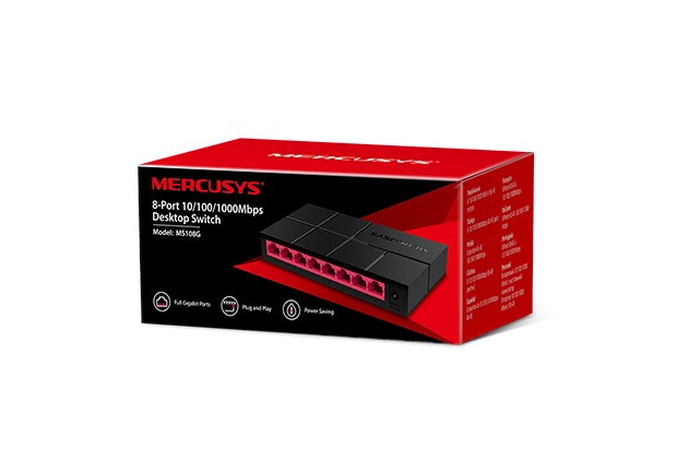 TP-LINK MERCUSYS MS108G 8PORT 10/100/1000 YÖNETİLEMEZ SWITCH görsel 3