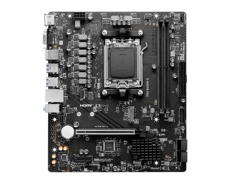 MSI Pro B650M-E DDR5 AM5 Vga Hdmi [PRO B650M-E] görsel 2