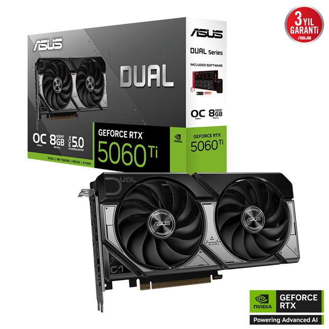 Asus GeForce RTX 5060 TI 8GB Dual OC GD7 128Bit [90YV0MP2-M0NA00]