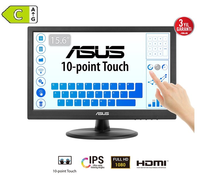 Asus 15.6'' 5ms Hdmi Vga Dokunmatik MM (VT169HE) [90LM09V1-B01170]