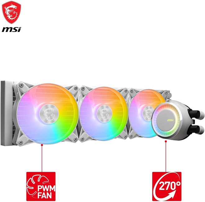 MSI Mag Coreliquid E360 Beyaz 360 mm Sıvı Soğutucu [MAG CORE görsel 3