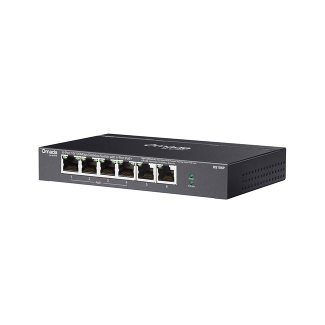 Omada 6Port 10/100Mbps 4xPoE 67W (DS106P) görsel 2