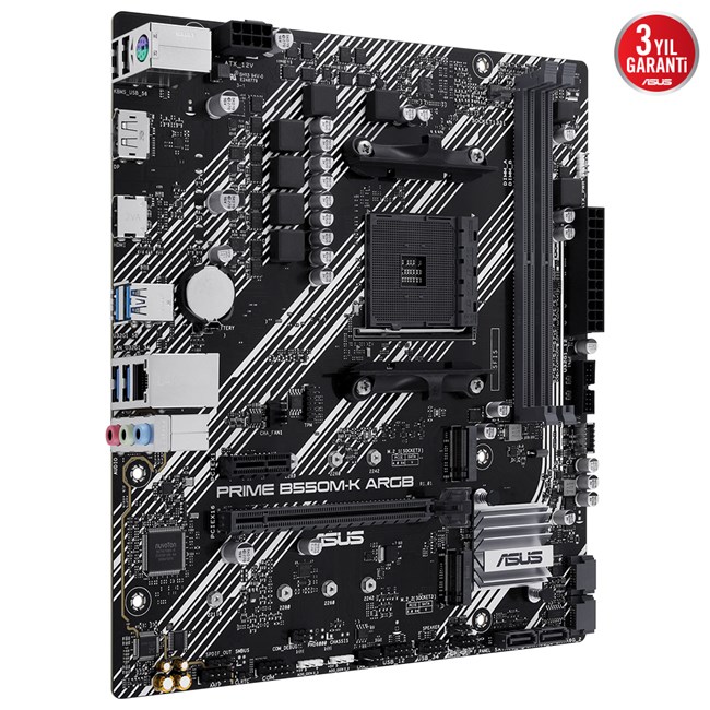 Asus Prime B550M-K ARGB AM4 Ryzen DDR4 Hdmi Dp [90MB1GC0-M0E görsel 3